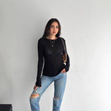 Popular trade ins wind  spring clothing thin skin-permeable lazy vacation wind long-sleeved sweater women's knitted sweater