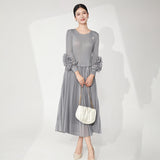 2025 2025 summer dress high-end sense small temperament small fragrant style a-word skirt waist thin versatile pleated skirt