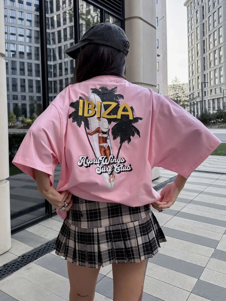 New  summer fashion n women's clothing new vacation printing T-shirt short sleeve printing basic simple T