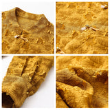 2025 spring new burnt flower new Chinese style diagonal placket buckle design sense loose temperament shirt N1012