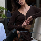 streets  spring day  Spice Girls fashion ins style women's short knitted tops, suits and skirts