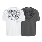 2025 27174 2025n Street 2025 Summer Trend Garbled Figure High Sense Small Collar Design Men's Loose Short Sleeve T-Shirt