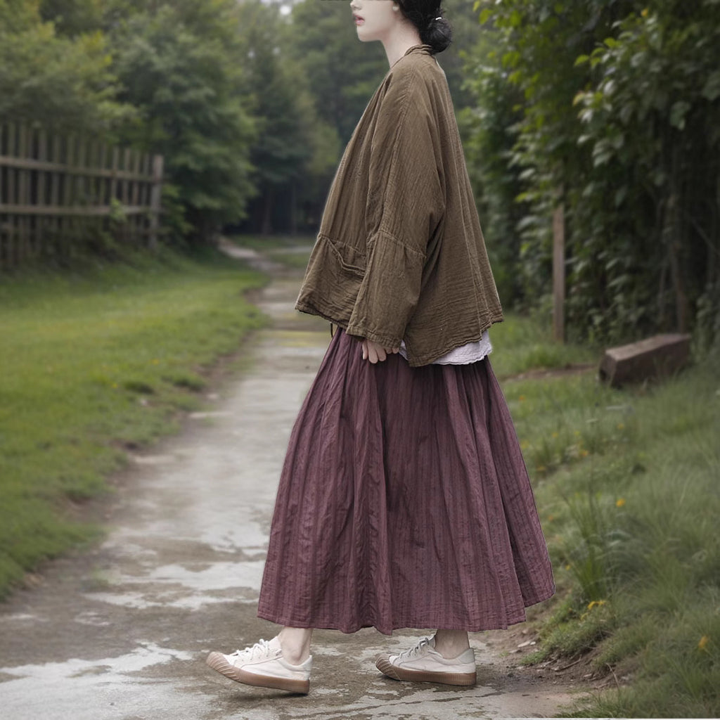 Shan Qian Nianyi, Spring and Autumn Texture Combed Cotton Skin-friendly Simple Cardigan Loose Versatile Buckle-Free Lace-Up Short Jacket