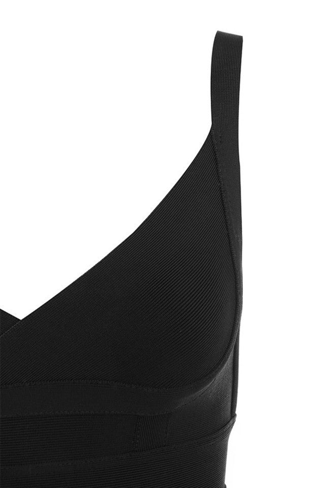 New Summer European and American New Sexy Fashion Deep V Strap Stretch Stretch Slim Sheath Bandage One-Piece Dress