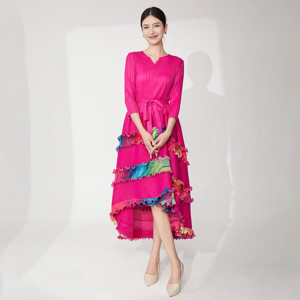 2025 Popularan fat mm large size dress long high-end women's clothing irregular temperament elegant dress temperament  long dress