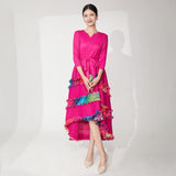 2025 Popularan fat mm large size dress long high-end women's clothing irregular temperament elegant dress temperament  long dress