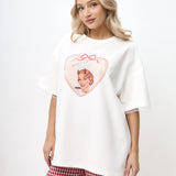 Popular and   Spice Girls ins Wind Tide Brand Loose Heavy Cotton Short Sleeve Summer Design Sense Niche Half Sleeve T-Shirt