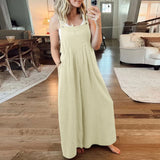 GOOSUDU New Cross-Border HOTan and NEWn Wish Independent Station Women's Clothing Innovative Cotton and Linen Loose Casual One-Piece Wide-Leg Suspender Pants