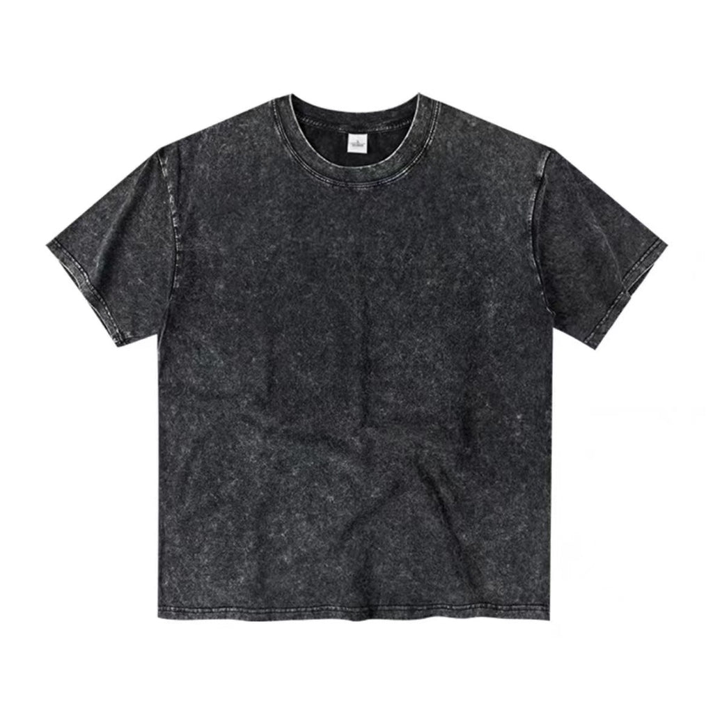 GOOSUDU Cross-Border Street Retro G Fashion Brand Loose Drop-Shoulder Men's and Women's Pure Cotton Washed Distressed Teen Short Sleeve T-shirt