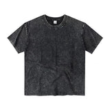 GOOSUDU Cross-Border Street Retro G Fashion Brand Loose Drop-Shoulder Men's and Women's Pure Cotton Washed Distressed Teen Short Sleeve T-shirt