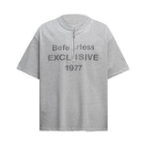 2025 6099 2025n Street 2025 Summer Fake Two-Letter Design Men's Loose Premium Sense Heavy Short Sleeve T-Shirt