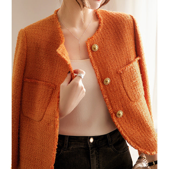 2025 Early spring fashion color, wool small fragrant coat, tweed jacket  spring women's short spring and autumn