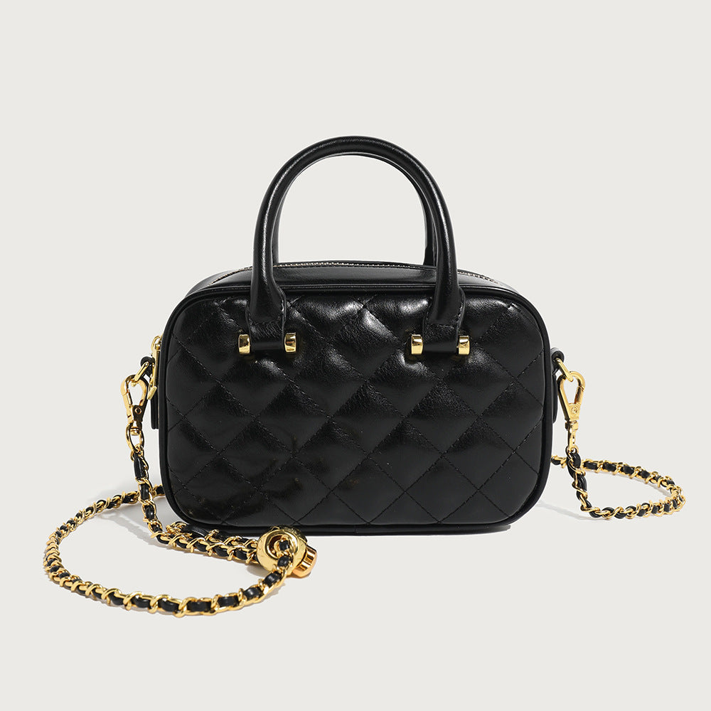 GOOSUDU 2025 popular New Xiaoxiangfeng Rhombus Hand Bag Women's Simple Small Square Bag Shoulder Bag Chain Bag Crossbody Pillow Bag