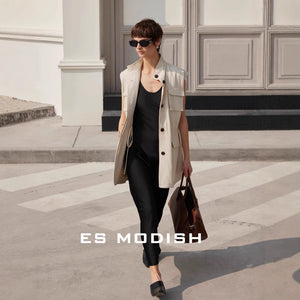 2025 ES MODISH spring new product Korean version niche tooling sleeveless waist vest jacket versatile loose top women