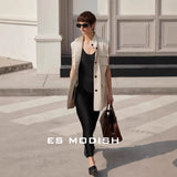 2025 ES MODISH spring new product Korean version niche tooling sleeveless waist vest jacket versatile loose top women