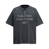 2025 6099 2025n Street 2025 Summer Fake Two-Letter Design Men's Loose Premium Sense Heavy Short Sleeve T-Shirt