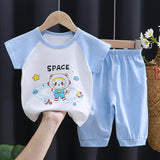 Summer Children's Cotton Short Sleeve Suit Children Half Sleeve Shorts Boys and Girls Children's Clothing Summer Clothes Baby T-shirt 0-7 Years Old