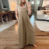 GOOSUDU New Cross-Border HOTan and NEWn Wish Independent Station Women's Clothing Innovative Cotton and Linen Loose Casual One-Piece Wide-Leg Suspender Pants