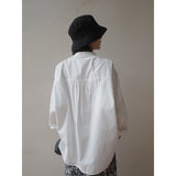 Loose casual white long-sleeved shirt women's spring  new simple and thin shirt Popular style age-reducing shirt