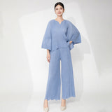 2025 Casual Suit Women's Summer Women's Clothing Large Size Loose Irregular T-Shirt Top Casual Straight Pants Two-piece Set