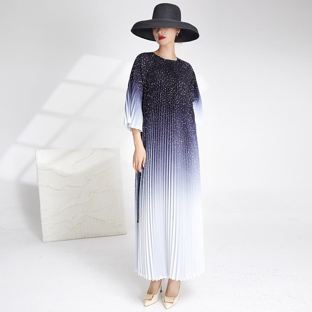 2025 High-end pleated dress women's temperament elegant pleated skirt long high-end sense New Popular trade women's clothing foundry