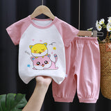 Summer Children's Cotton Short Sleeve Suit Children Half Sleeve Shorts Boys and Girls Children's Clothing Summer Clothes Baby T-shirt 0-7 Years Old