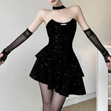 2023 new autumn New 2025 sexy babes personalized niche street slim and thin irregular dress