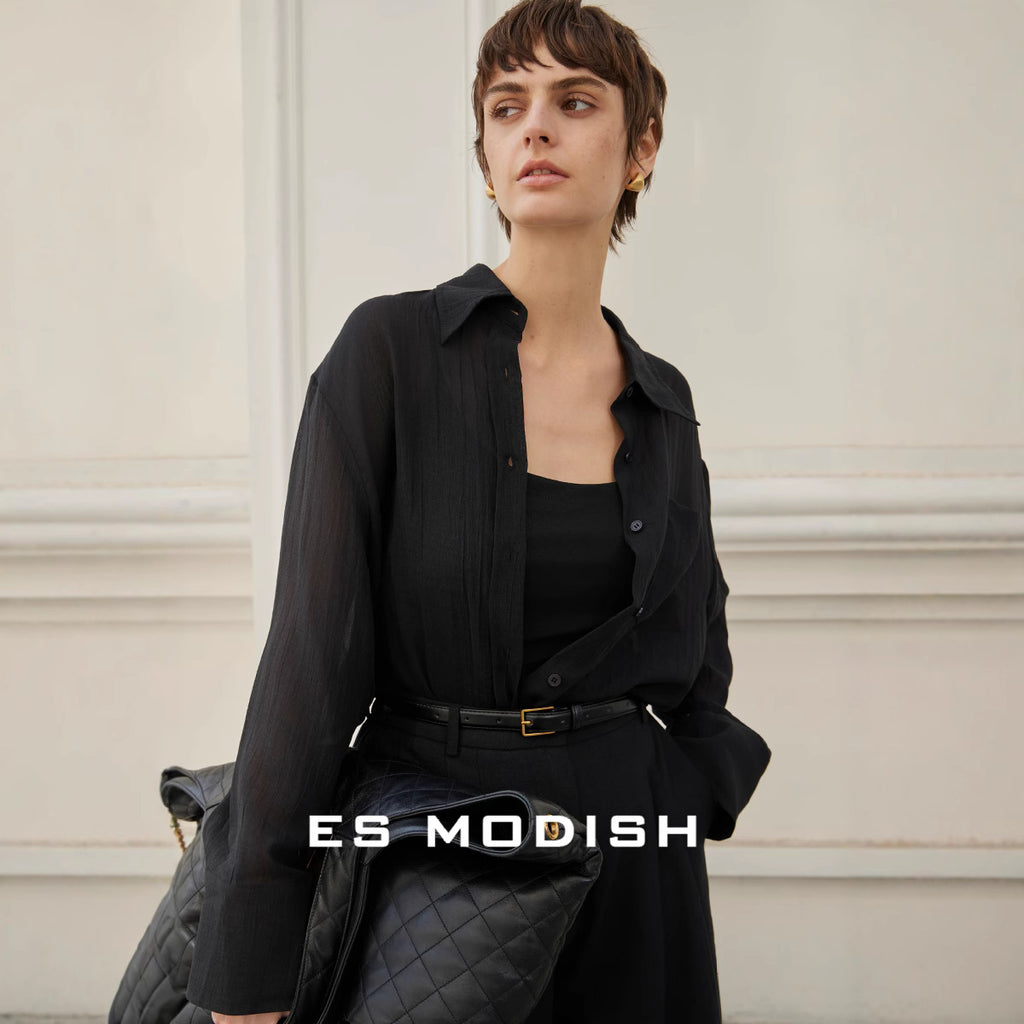 2025 ES MODISH Spring New Product Lazy Loose Casual Long Sleeve Shirt Thin Outer Sunscreen Shirt Girls