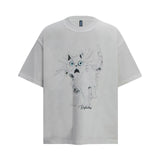 2025 6105 2025n Street 2025 Summer Pattern Printing Design Men's Loose Premium Crew Neck Short Sleeve T-Shirt