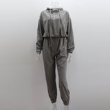 GOOSUDU New new corduroy suit women's sports and leisure Europe, America, autumn and winter zipper hooded sweater sweatpants two-piece set women