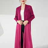 2025 trench coat women's high-end fashion design niche splicing pleated New Popular trade long coat coat