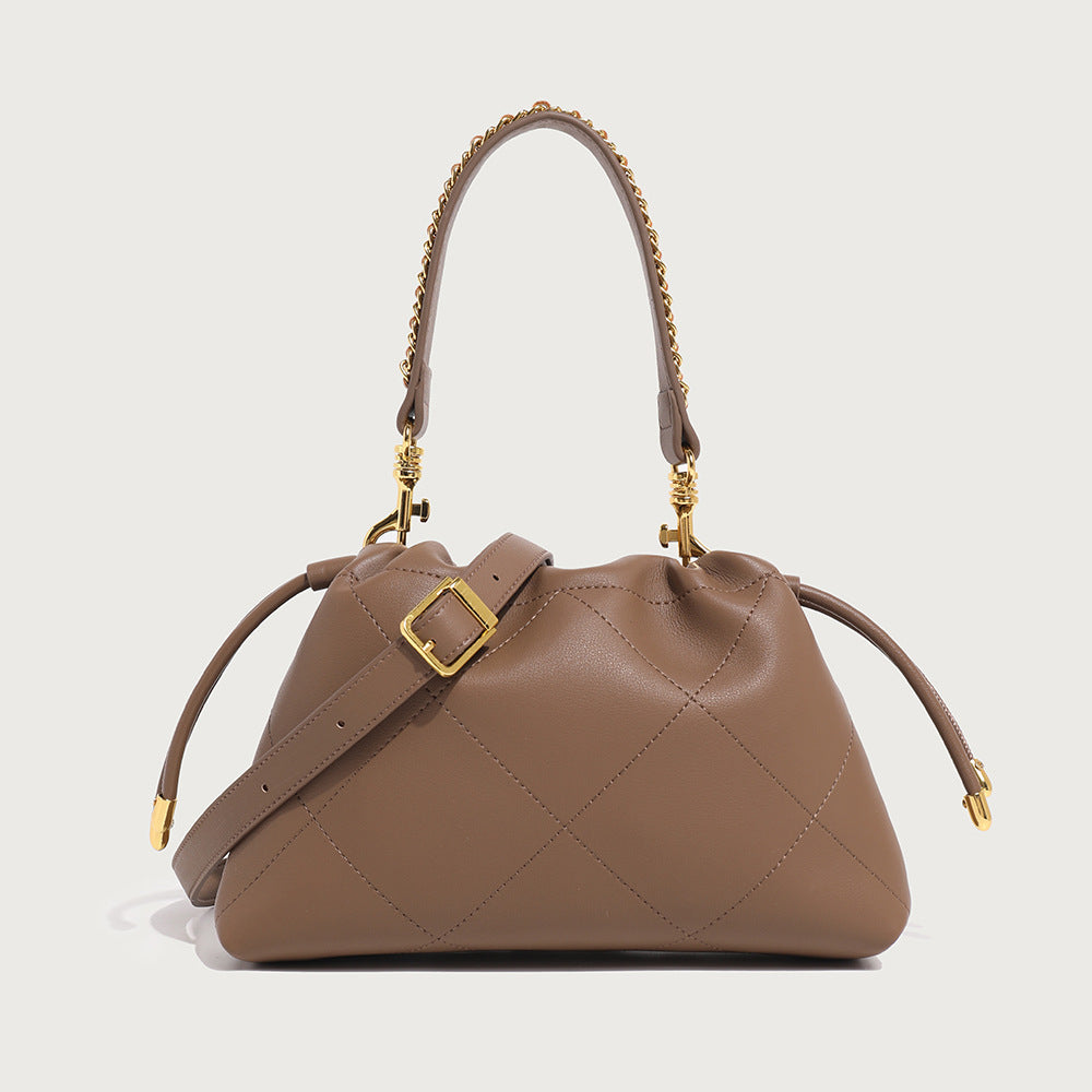 GOOSUDU 2025 UR niche design handbag bag spring women's versatile daily fashion high-end drawstring pleated handbag