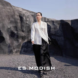 2025 ES MODISH Spring New Product National Style Niche Button Loose Casual Girls Long Sleeve Shirt (with Collar Rope)