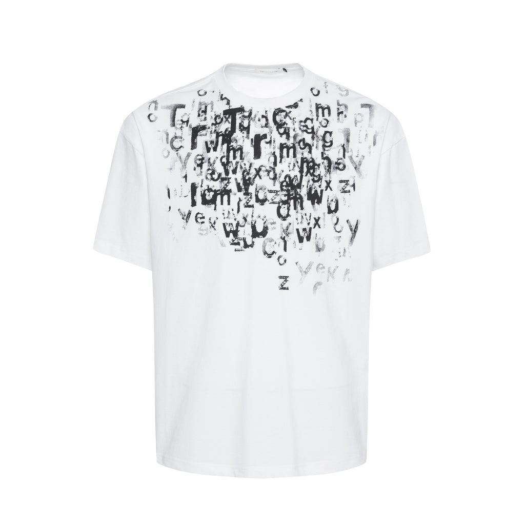 2025 27174 2025n Street 2025 Summer Trend Garbled Figure High Sense Small Collar Design Men's Loose Short Sleeve T-Shirt