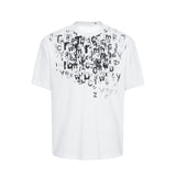 2025 27174 2025n Street 2025 Summer Trend Garbled Figure High Sense Small Collar Design Men's Loose Short Sleeve T-Shirt