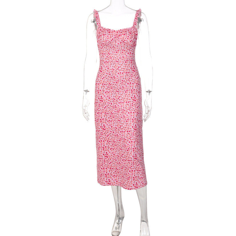 GOOSUDU 2025 women's clothing new 2025 spring sexy bohemian vacation wind small floral suspender dress dress women