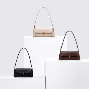 GOOSUDU 2025 popular new baguette bag niche design high sense simple black underarm bag texture shoulder bag women can send