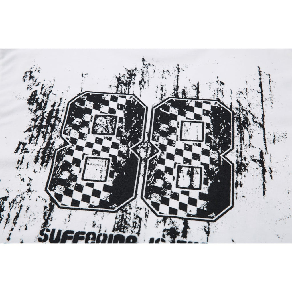 2025 5503 2025n retro street 2025 summer letter garbled design men's high-end neutral short-sleeved T-shirt