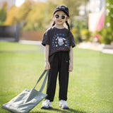 UV Protection Cool Feeling Solid Color Girls Sun-Proof Trousers Summer Korean Style Solid Color Boy's Anti-Mosquito Pants Cropped Pants Wholesale