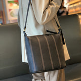 GOOSUDU 2025 Autumn and winter new fashion high sense large capacity lychee pattern retro portable bucket tote bag single shoulder oblique span women's bag
