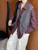 2025 popular autumn new Japanese retro V-neck single buckle Ankola red outer vest cardigan 8132