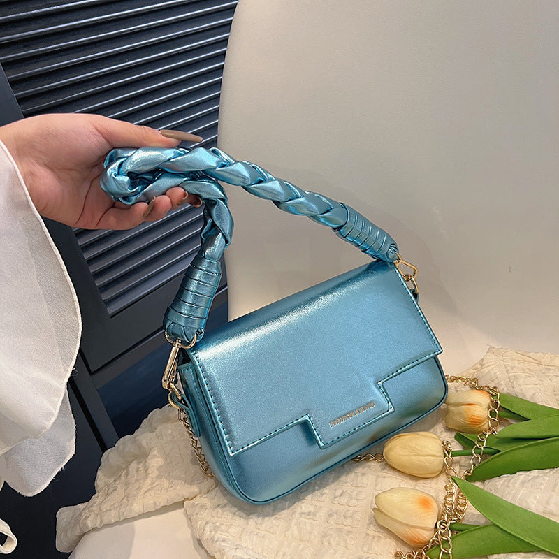 GOOSUDU 2025 popular New women's bags, fashionable woven flower portable small square bags, simple candy-colored chains, single shoulder messenger bags, bags.