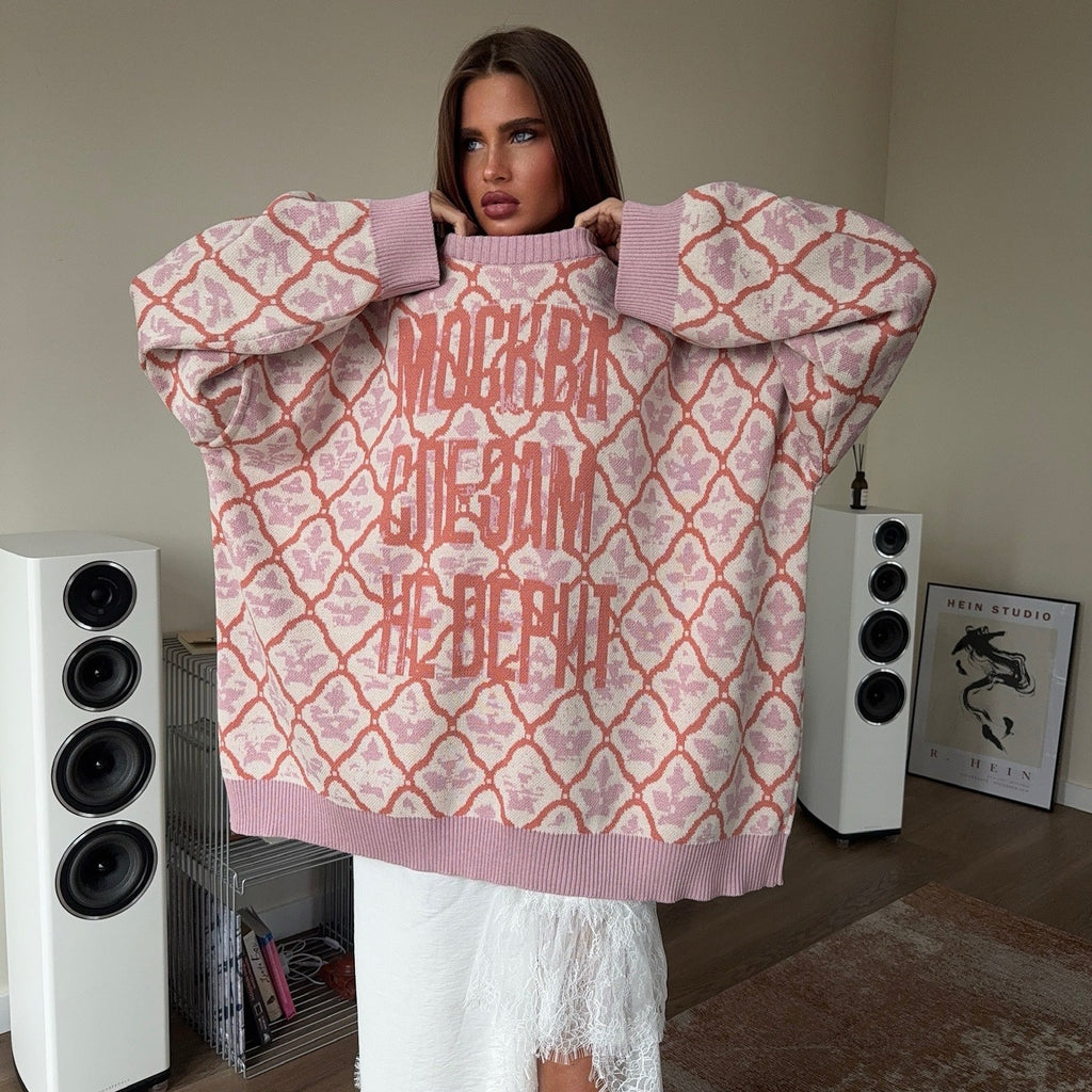 Harajuku retro letter-printed sweater women's spring and autumn n street n  style sweater women's upper sweater