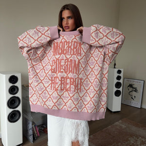 Harajuku retro letter-printed sweater women's spring and autumn n street n  style sweater women's upper sweater