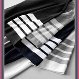 GOOSUDU TB Yarn-Dyed Four-Bar Stripes Fashion Brand Half Sleeve Cotton Summer round Neck Short Sleeves T-shirt Men's Casual All-Match Fashion