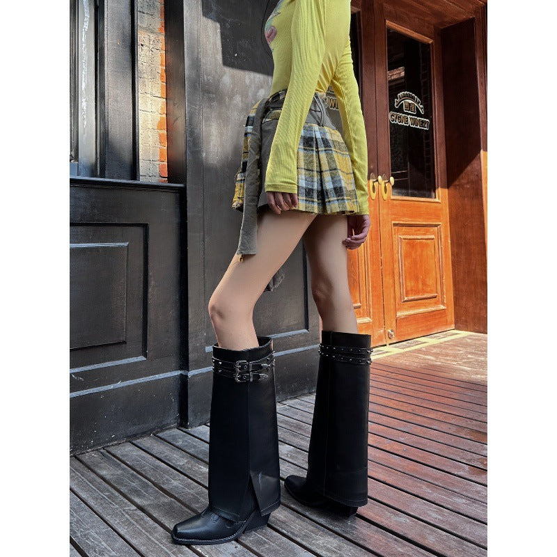 2025  Skinny Riveted Pants Boots popular Summer New Pointed Embroidered Western Cowboy Boots Dark Cool Spicy Boots Women