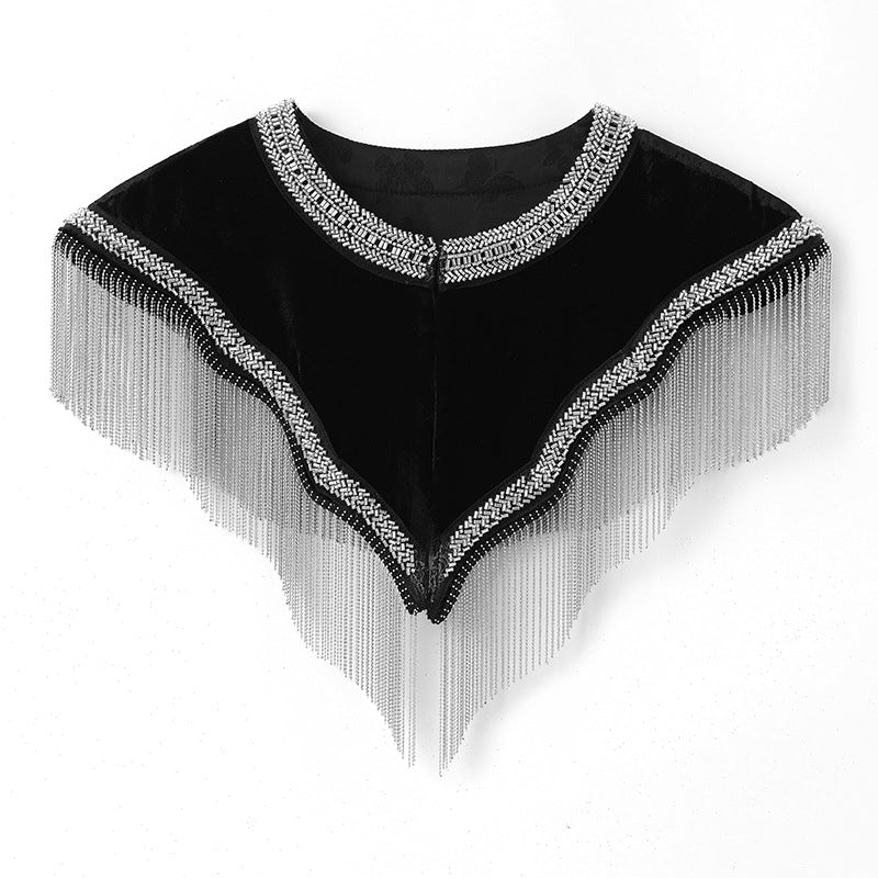 2025 retro high-end with cheongsam evening dress shows noble fashion mulberry silk black shawl women N2056