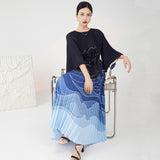 2025 High-end pleated dress women's temperament elegant pleated skirt long high-end sense New Popular trade women's clothing foundry