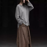 Shan Qian Nianyi, Tencel cotton retro literary and artistic thin skirt, jacquard irregular double-layer piece clip skirt