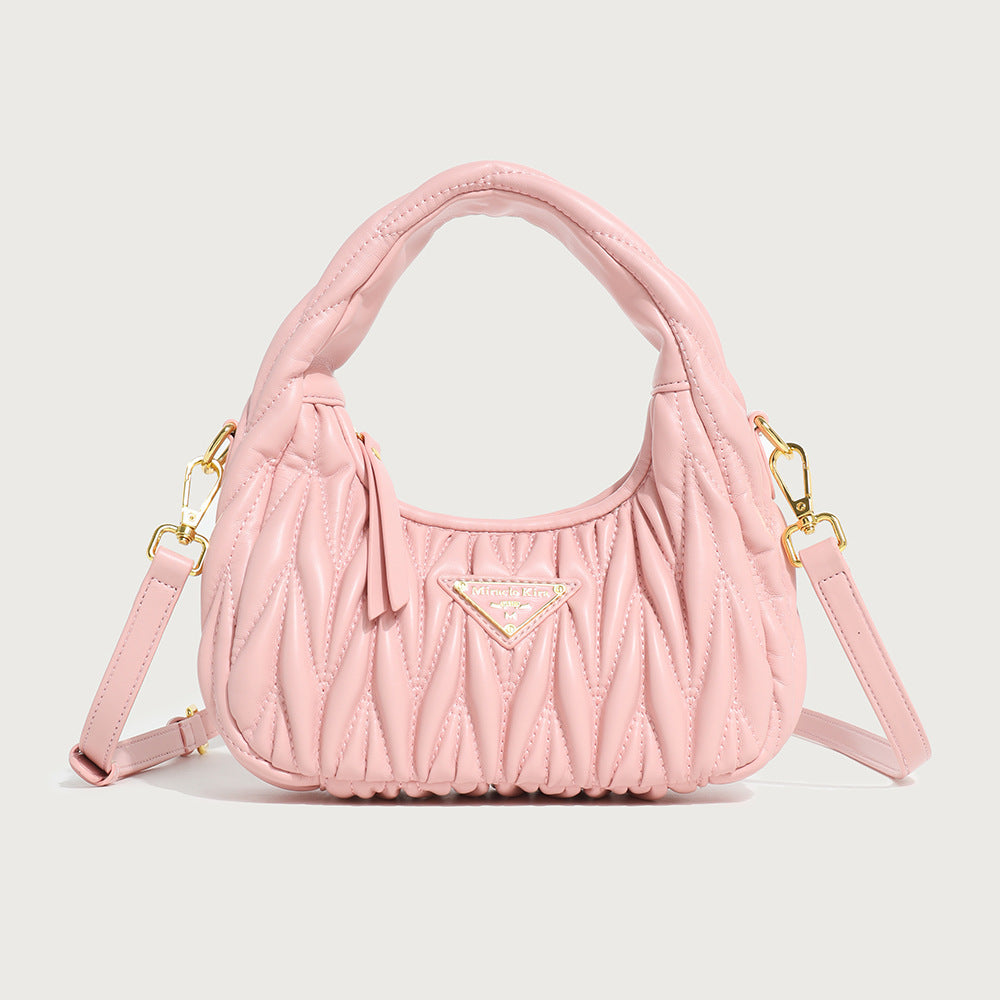 GOOSUDU 2025 Niche design handbag spring women's versatile exquisite high-end pleated underarm bag fashion summer
